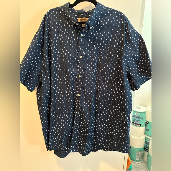 Blue pineapple button down - Picture 1 of 3